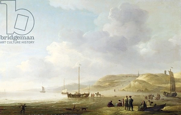 The Coast Near Scheveningen with Fishing Pinks on the Shore