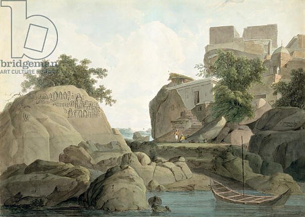 Fakir's Rock at Sultanganj, on the River Ganges, India, c.1790