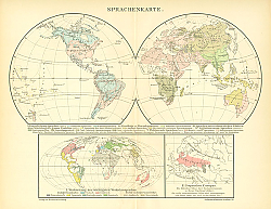 Постер Языковая карта мира