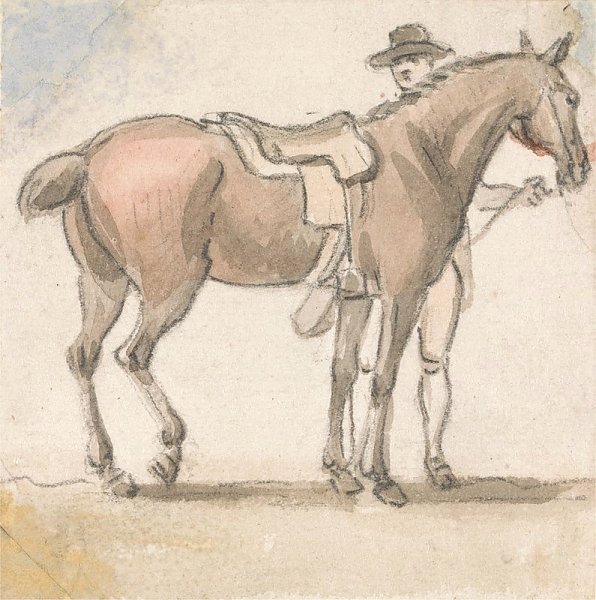 A Man and a Saddled Horse