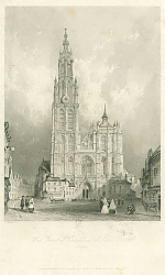 Постер West Front of Cathedral of Notre Dame, Antwerp