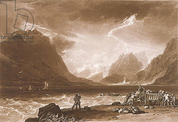 F.15.I Lake of Thun, from the 'Liber Studiorum', engraved by Charles Turner, 1808