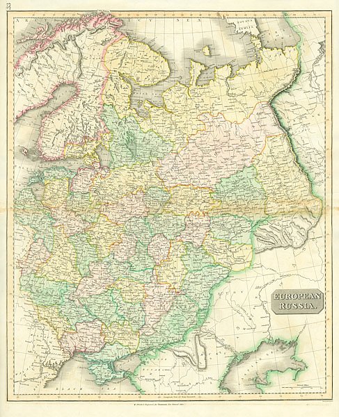 Карта европейской части России, 1817 г. 1