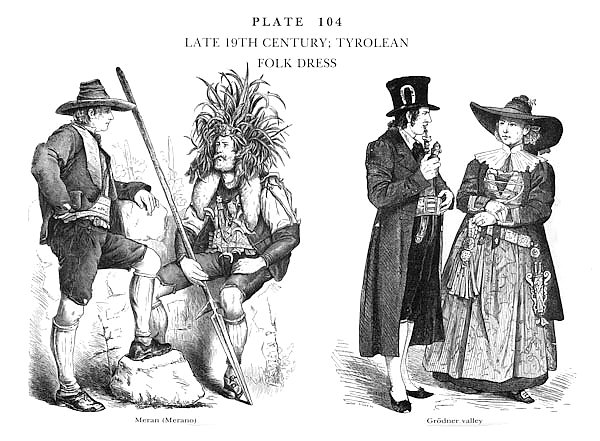 Fin du XIXè Siècle, Habits traditionnels du Tyrol, Late 19Th Century, Tyrolean Folk Dress