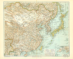 Постер Карта Китая и Японии 1
