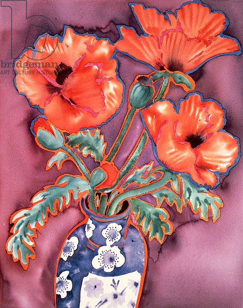Poppies in Chinese Vase