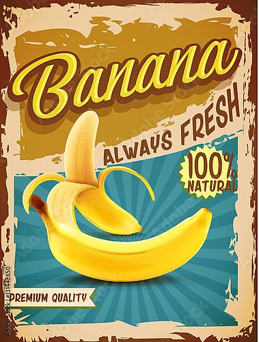 Ретро плакат с бананом