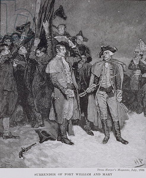Surrender of Fort William and Mary, from Harper's Magazine, 1886