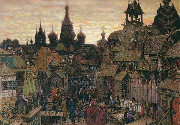 Старая Москва. Улица в Китай-городе начала XVII века. 1900