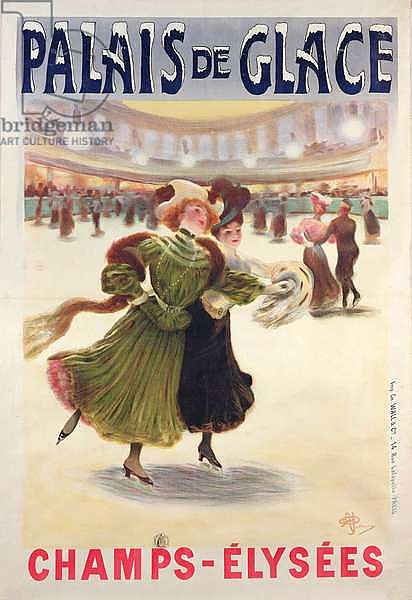 Poster advertising the Palais de Glace ice rink on the Champs-Elysees