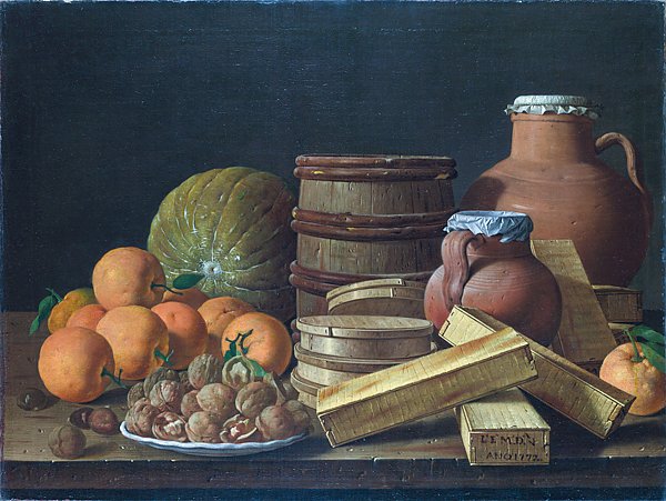 Натюрморт с апельсинами и орехами