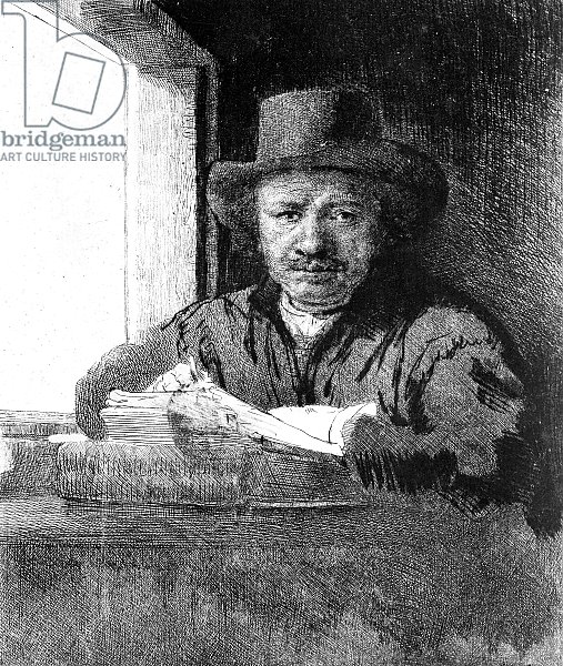 Self portrait while drawing, 1648 2