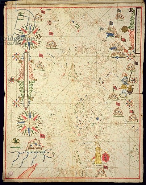 The Mediterranean Basin, from a nautical atlas, 1646