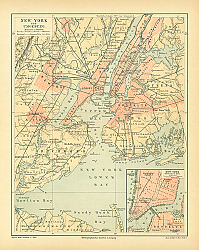 Постер Карта Нью-Йорка и его окрестностей, конец 19 в. 5