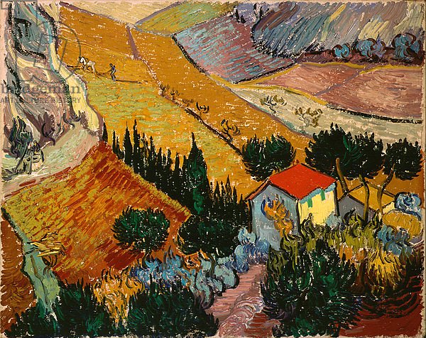 Landscape with House and Ploughman, 1889