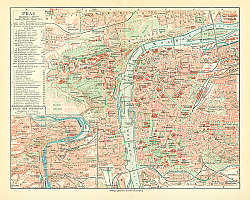 Постер План Праги и карта Праги с пригородами 1