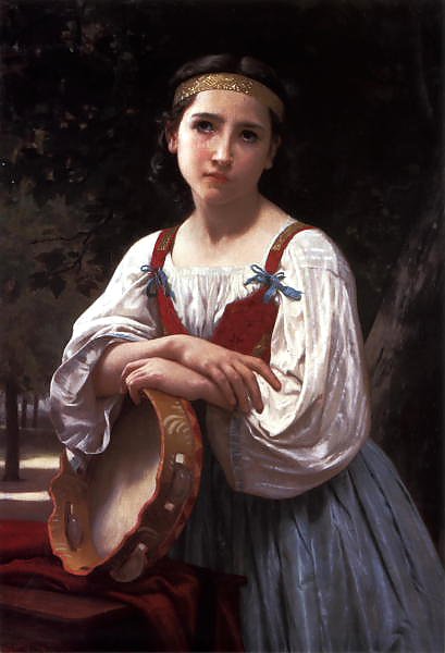 Цыганская девочка с баскским бубном