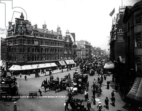 Tottenham Court Road from Oxford Street, London, c.1891