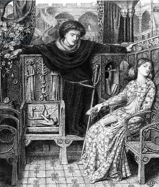 Hamlet and Ophelia, 1858