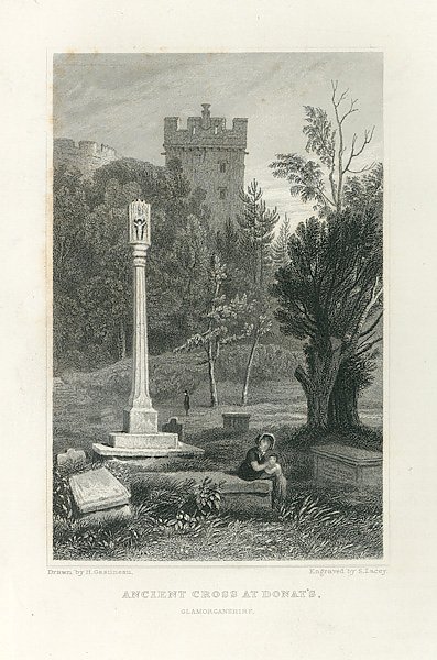 Ancient Cross at St. Donat's. Glamorganshire