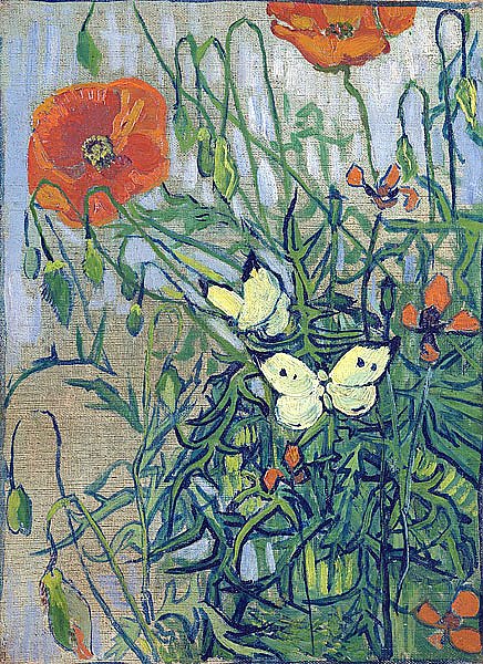 Бабочки и маки, 1890