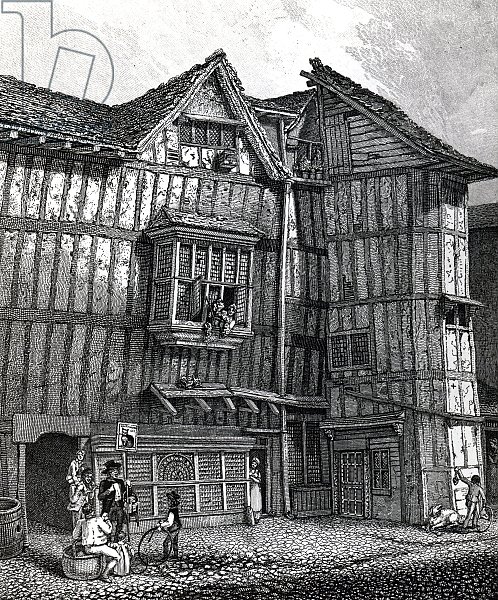 South East view of the old house lately standing in Sweedon's Passage, Grub Street, published 1811