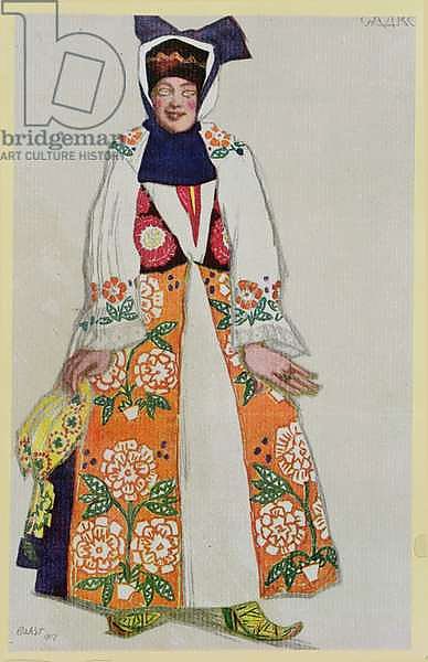 Costume design for a peasant woman, from Sadko, 1917