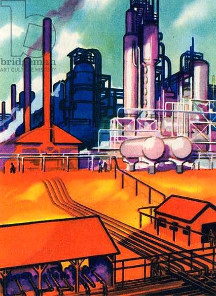 Нефтеперерабатывающий завод, США, 1951, трафаретная печать