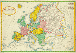 Постер Политическая карта Европы, 1827 г.