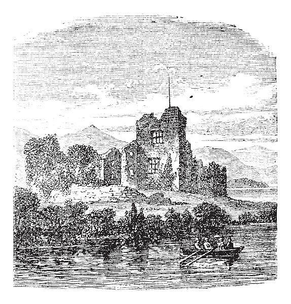 Ruins of Castle Ross, Killarney, Ireland vintage engraving