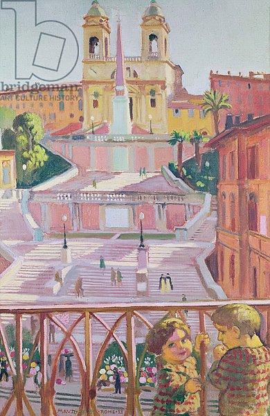 Spanish Steps and the Trinità dei Monti church, Rome, 1928