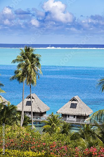 Голубая лагуна острова Бора-Бора, Полинезии