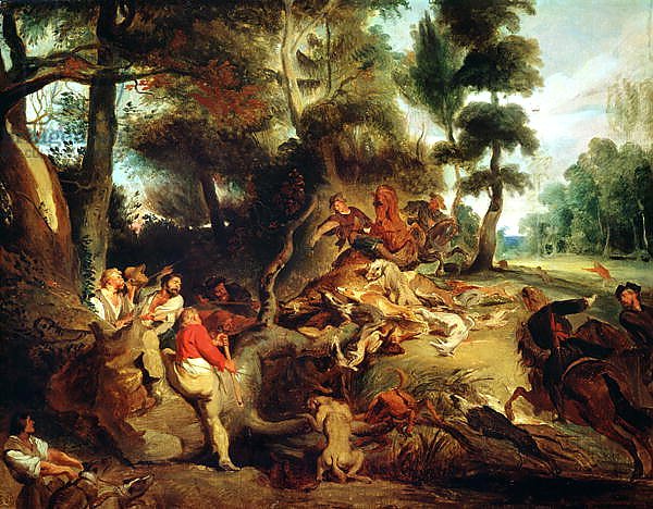The Wild Boar Hunt, after a painting by Rubens, c.1840-50