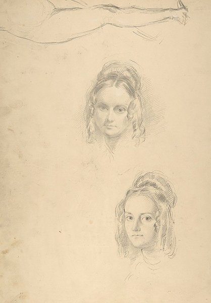 Two Portrait Studies of the Artist’s Wife, and a Study of a Leg and Torso