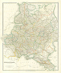 Постер Карта: Россия и Польша, 1834 г.