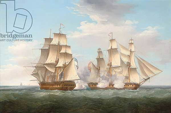 H.M.S. Ethalion in action with the Spanish frigate Thetis off Cape Finisterre, 16th October 1799, 1800