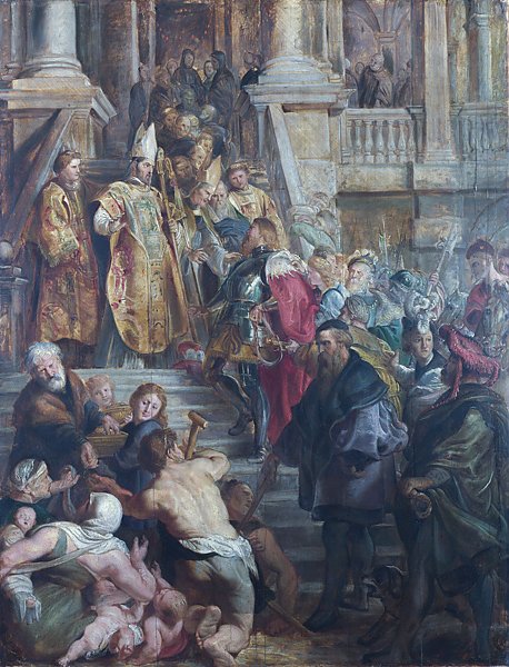 Святой Баво, принимаемый Святыми Амандом и Флориберт