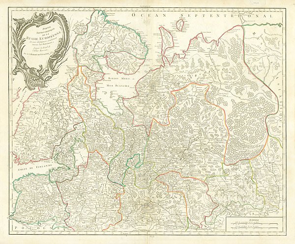 Карта северной части России, 1753 г. 1