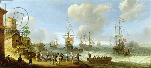 Dutch Warships in an Estuary