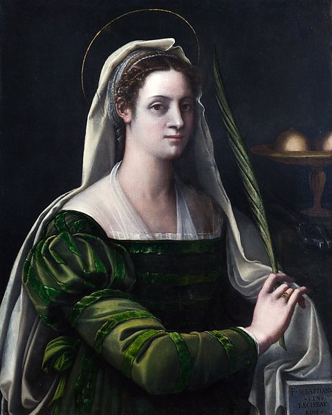 Портрет леди с атрибутами Святой Агаты
