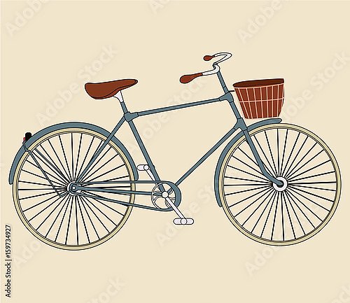 Старомодный итальянский велосипед с корзинкой
