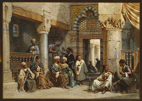 Arabic Figures in a Coffee House, 1870