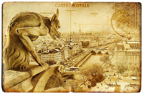 Парижская винтажная открытка - Нотр-дам