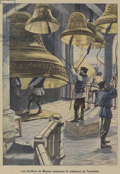 Ringing the bells of Moscow to announce the birth of the Tsarevich Alexei