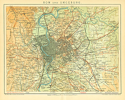 Постер Карта Рима и окрестностей 1