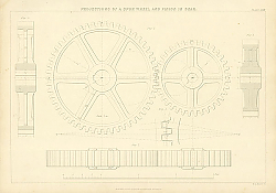 Постер Projections of a Spur Wheel and Pinion in Gear