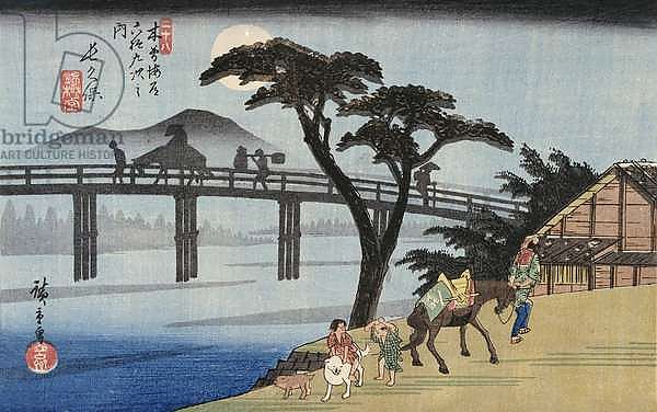 Willow at the Exit of Shimabara, illustration from 'Famous Places of Kyoto'