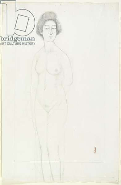 Drawing of a Frontally Posed Nude, early 20th century