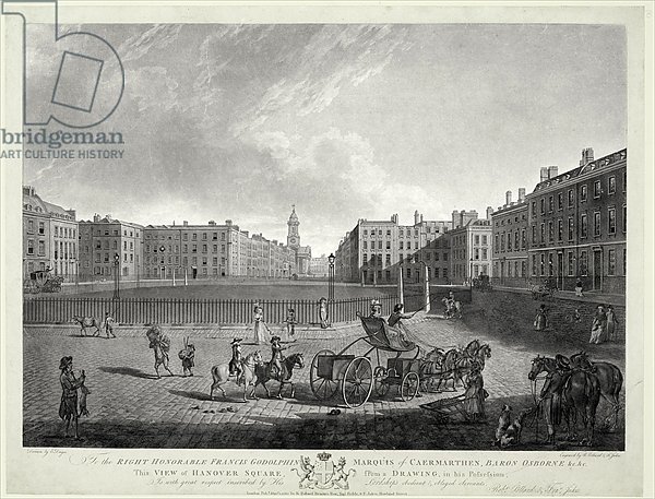 View of Hanover Square, engraved by Robert Pollard and Francis Jukes 1787