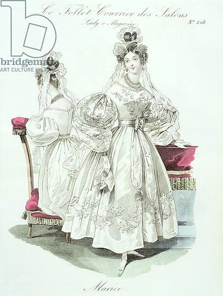 Wedding dress, from 'Le Follet Courrier des Salons Modes', 1832